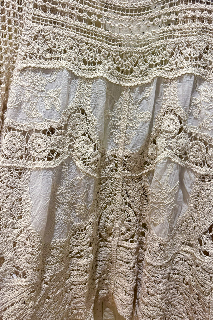 Gracefully Polished Crochet Cardigan - Natural - COTTON BLEND