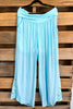 Walk With Me Ankle Laced Pants - Aqua