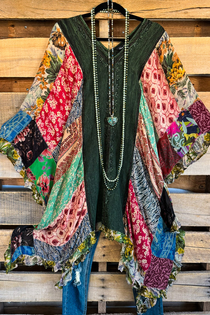 Skipping Songs Poncho/Kimono - Basil