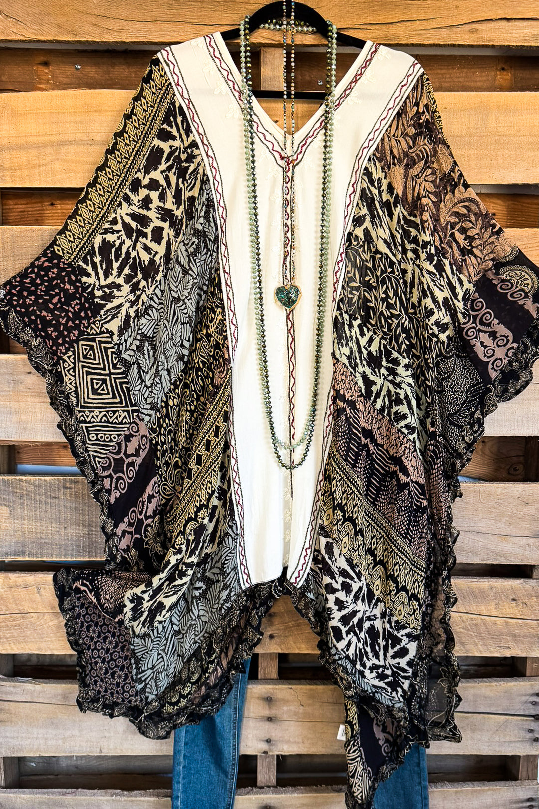 Skipping Songs Oversized Poncho - Pearl
