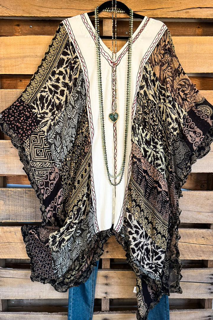 Skipping Songs Oversized Poncho - Pearl