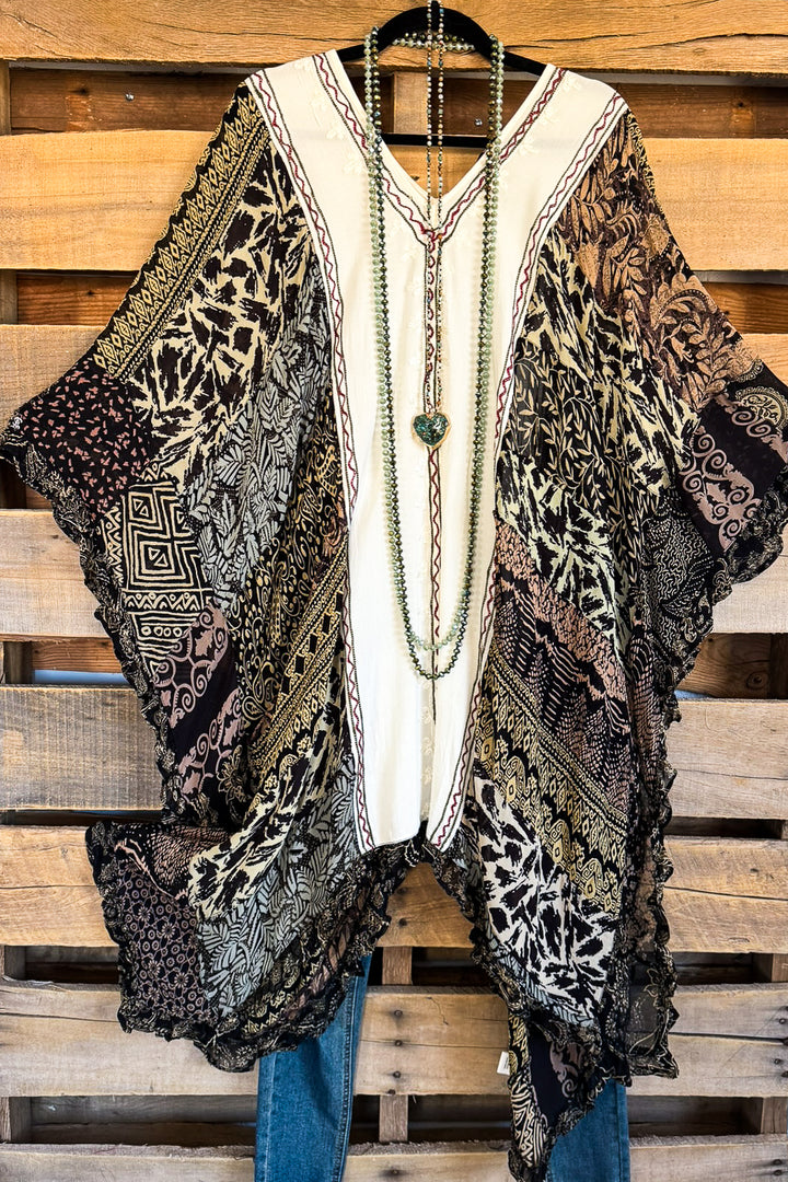Skipping Songs Oversized Poncho - Pearl