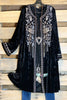 AHB EXCLUSIVE: Long Velvet Embroidery Cardigan - Black