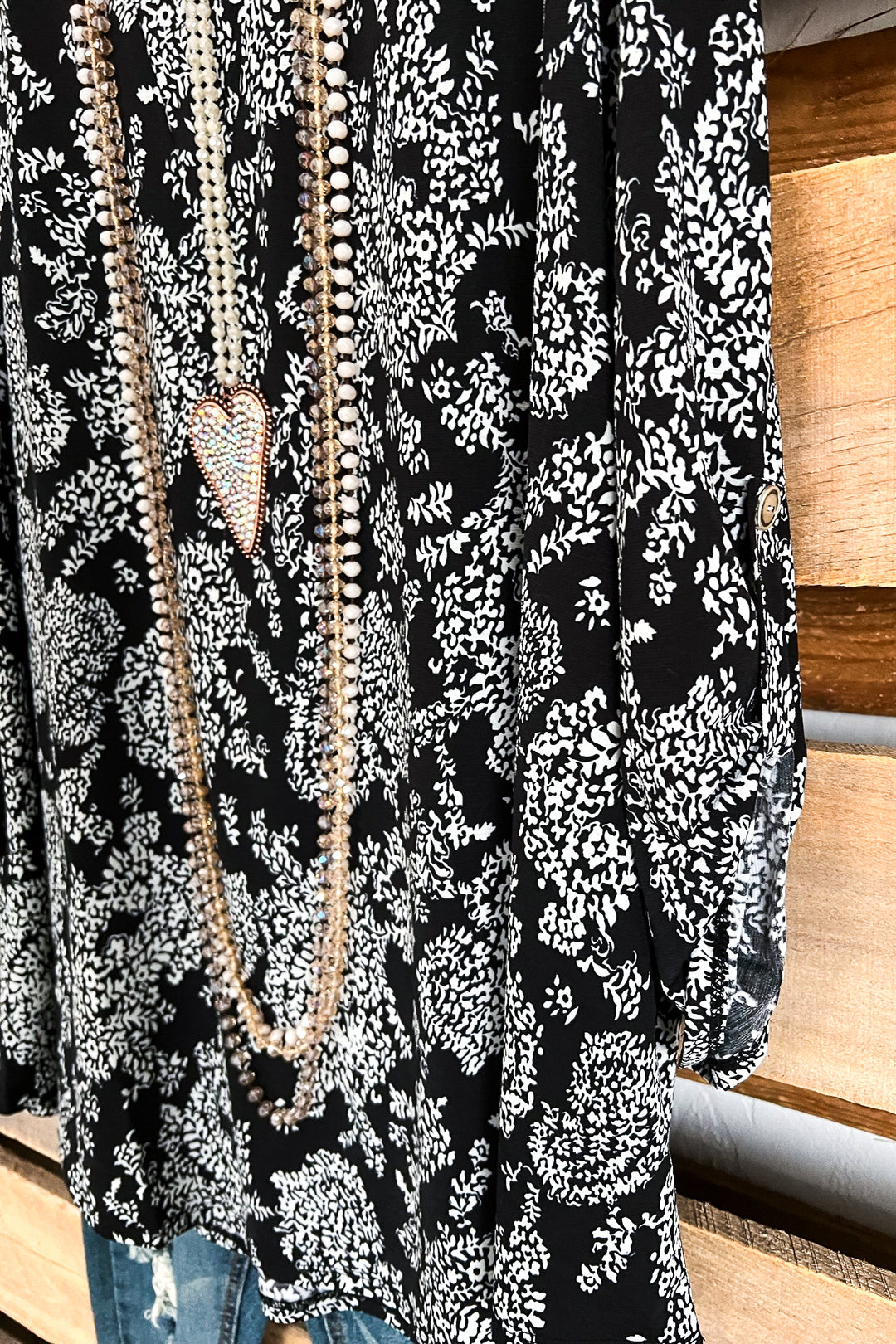 Always Included Top - Black Ivory . - SALE