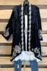 AHB EXCLUSIVE: Crushed Velvet Embroidered Cardigan - Black