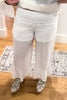 Ruffled Comfort Capris - White