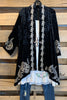 AHB EXCLUSIVE: Crushed Velvet Embroidered Cardigan - Black