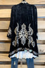 AHB EXCLUSIVE: Crushed Velvet Embroidered Cardigan - Black