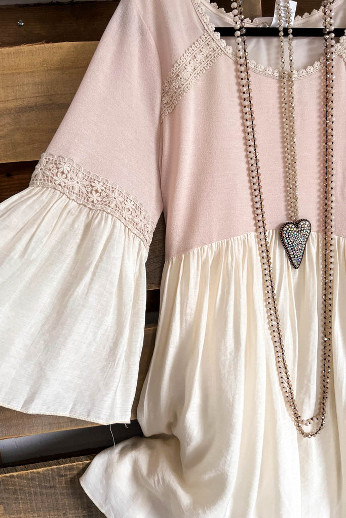 This Side Of Paradise Dress - Pink/Beige - SALE