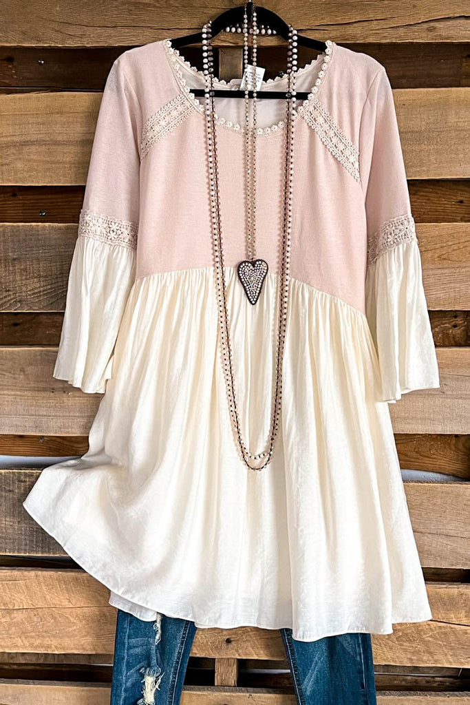 This Side Of Paradise Dress - Pink/Beige - SALE