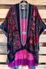 Velvet Garden Burnout Velvet Kimono - Peony