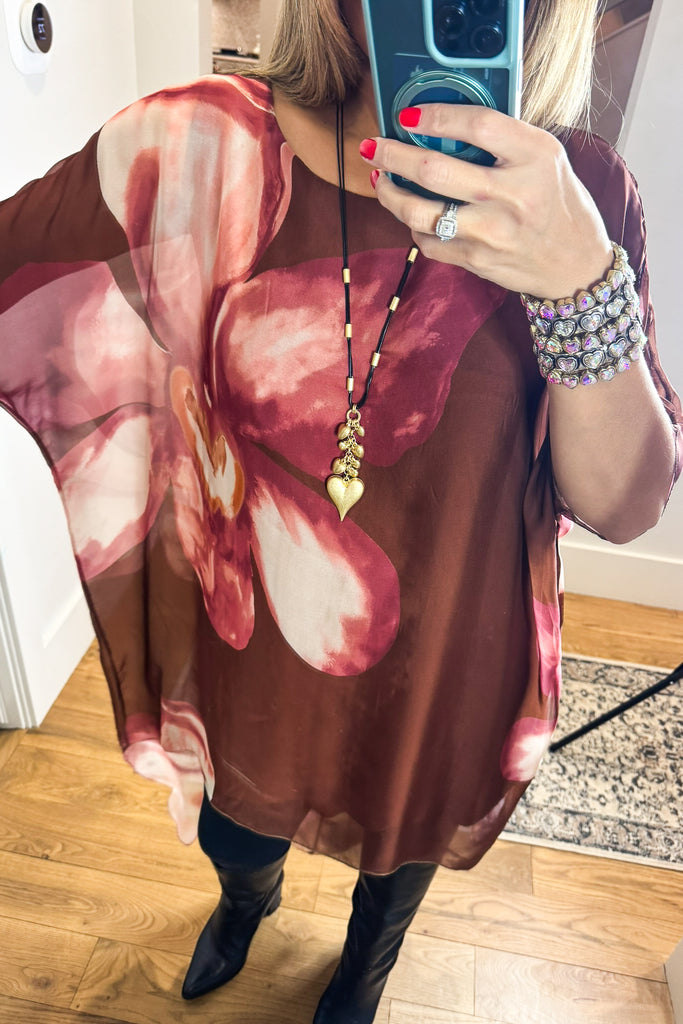 Italian Silk Blend Oversized Tunic Dress | Made in Italy