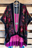 Velvet Garden Burnout Velvet Kimono - Peony