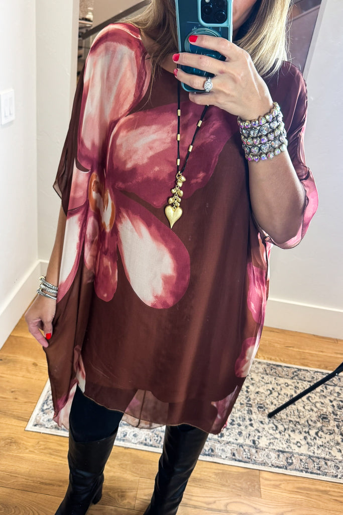 Italian Silk Blend Oversized Tunic Dress | Made in Italy