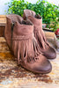 Beautiful Fringe Booties - Taupe