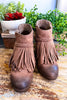 Beautiful Fringe Booties - Taupe