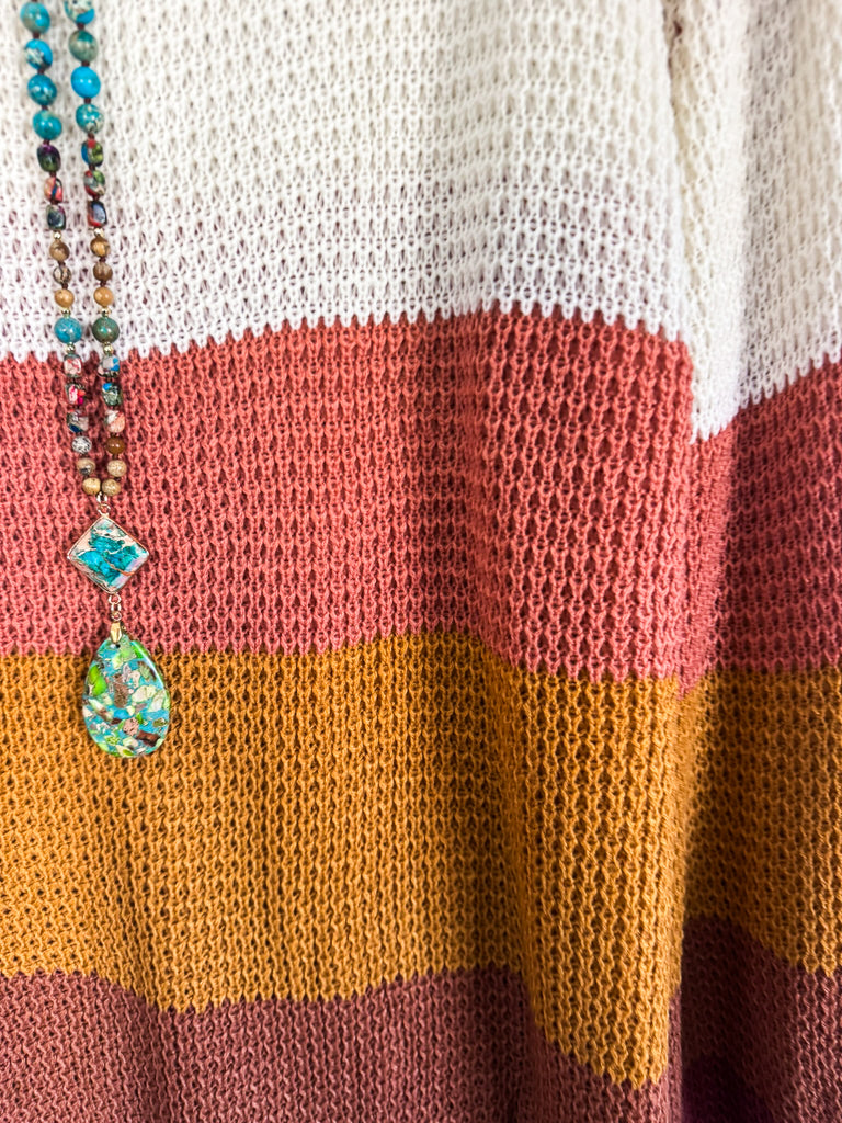 Woven Willow Sweater - Brown/Carrot