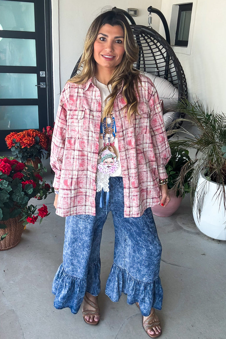 Angel Plaid Button Up - 100% Cotton
