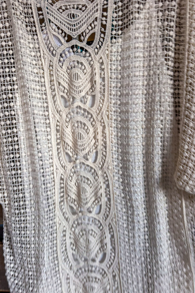 Lost For Words Crochet Cardigan - Ivory - 100% COTTON