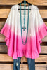 AHB EXCLUSIVE: Fading Sunsets Poncho Beach Cover Up- Pink -100% COTTON