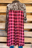 AHB EXCLUSIVE: Long Crushed Velvet Plaid Back Duster/Dress