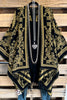 Trusting The Details Poncho - Black/Gold