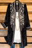 AHB EXCLUSIVE: Long Velvet Embroidery Cardigan - Black