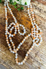 Long Beaded Necklace - Light Brown