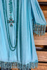 Too Much Fun Cold Shoulder Tunic/Top - Turquoise