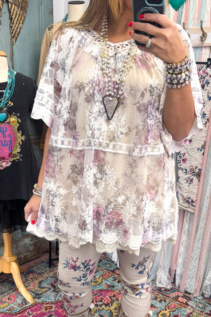 AHB EXCLUSIVE: You'll Be In My Heart Top - Ivory/Floral (slip sold separately)