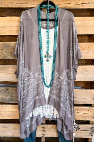 Boho Vibes Oversized Kimono - Sage