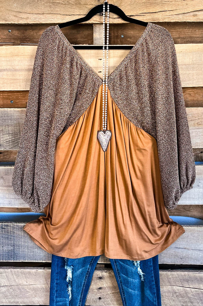 Champagne Nectar Blouse - Camel - SALE