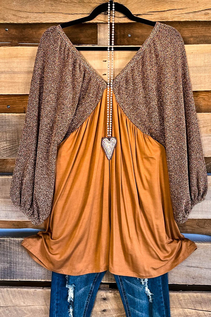 Champagne Nectar Blouse - Camel - SALE