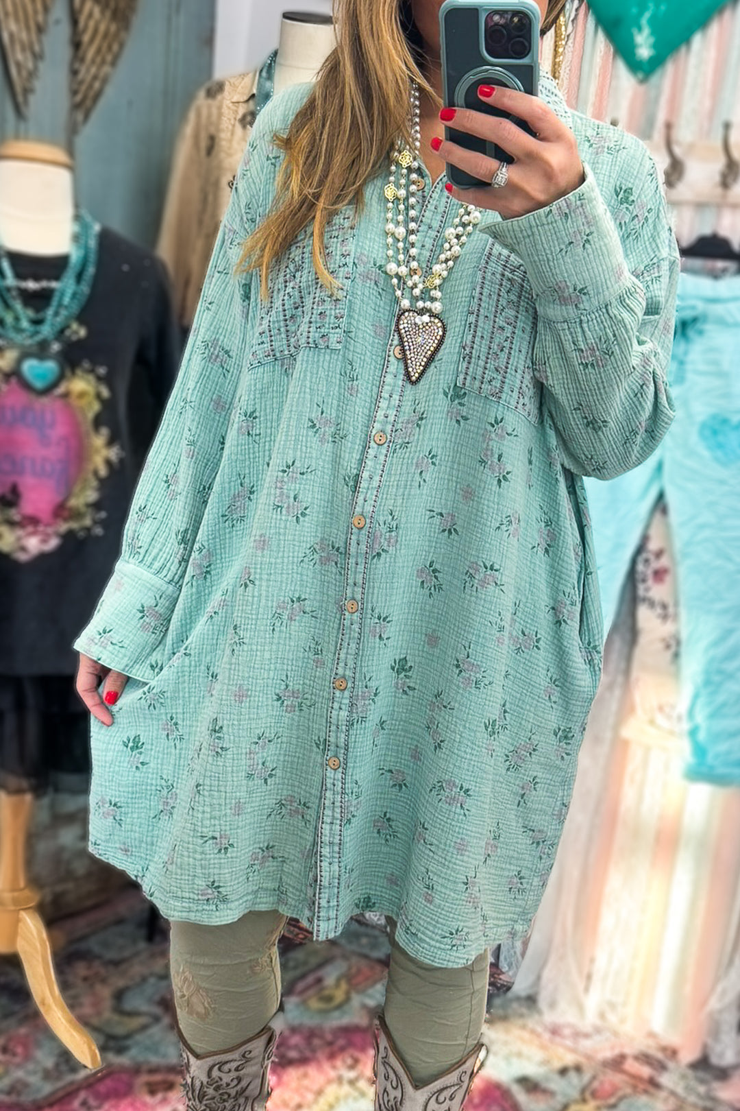 Atlantis Garden Dress - 100% Cotton - Green