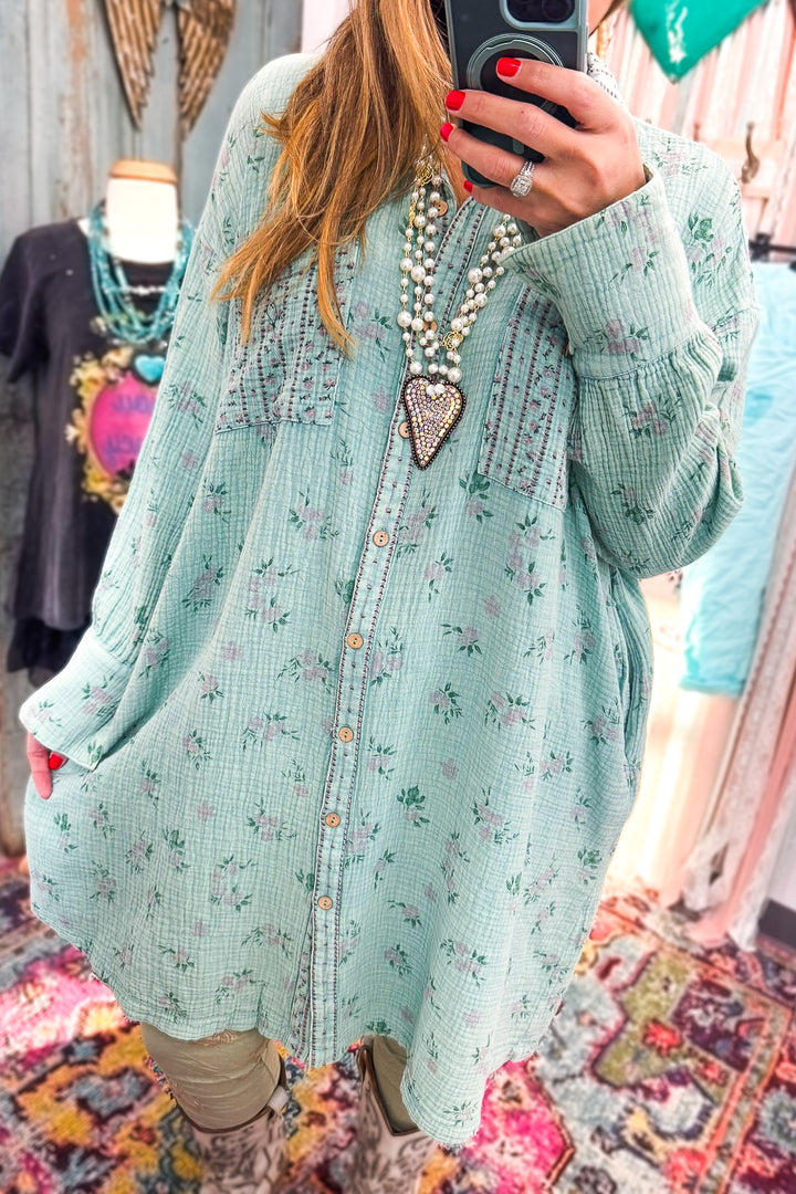 Atlantis Garden Dress - 100% Cotton - Green