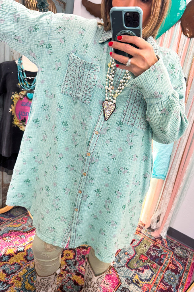 Atlantis Garden Dress - 100% Cotton - Green