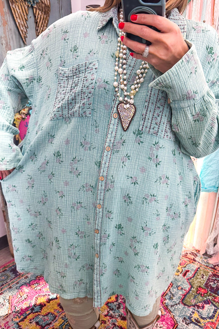 Atlantis Garden Dress - 100% Cotton - Green