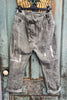 Made in Italy Scrunchy Foil Stretch Floral Jogger Pants – Ultra Comfortable Plus Size - Military Green (Size 14 to 24)