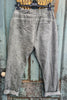 Made in Italy Scrunchy Foil Stretch Floral Jogger Pants – Ultra Comfortable Plus Size - Military Green (Size 14 to 24)