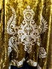 AHB EXCLUSIVE: Crushed Velvet Embroidered Cardigan - Gold