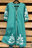 Sunday Stroll MIDI Dress - Teal - 100% COTTON