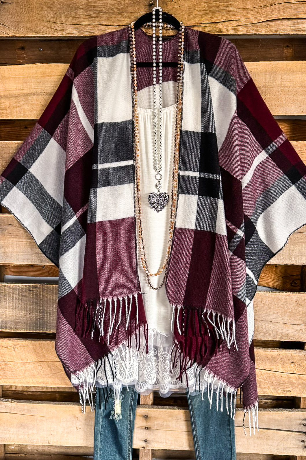Promised Charm Poncho - Red - SALE