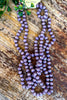 Long Beaded Necklace - Purple