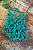 Knotted Beaded Long Necklace - Turquoise