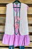 Love And Bow Ties Quilted Vest - Pink - 100% COTTON