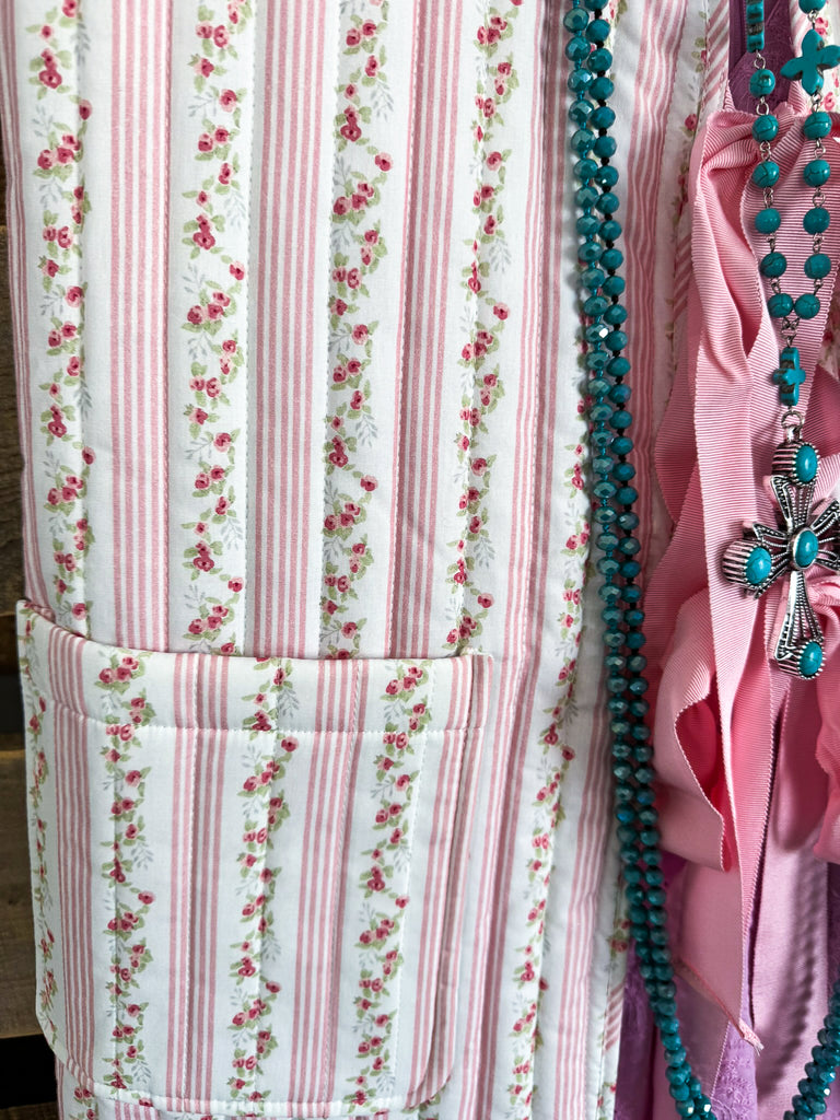 Love And Bow Ties Quilted Vest - Pink - 100% COTTON