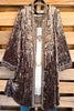 AHB EXCLUSIVE: Long Velvet Embroidery Cardigan - Bronze