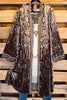 AHB EXCLUSIVE: Long Velvet Embroidery Cardigan - Bronze