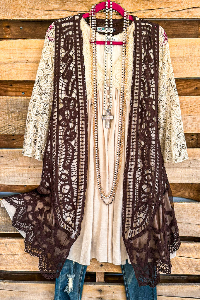 AHB EXCLUSIVE: Dream Weaver Vest - Brown - 100% COTTON