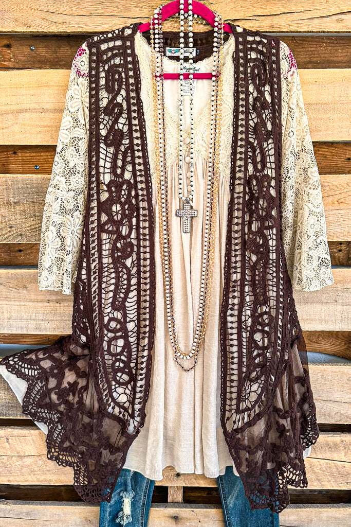 AHB EXCLUSIVE: Dream Weaver Vest - Brown - 100% COTTON